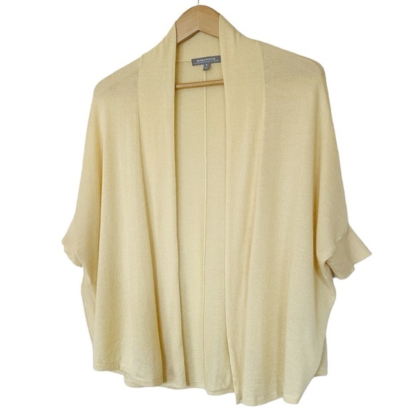 Neiman Marcus Collection Silk Cashmere Cardigan Sweater in Yellow Size S - Picture 1 of 8